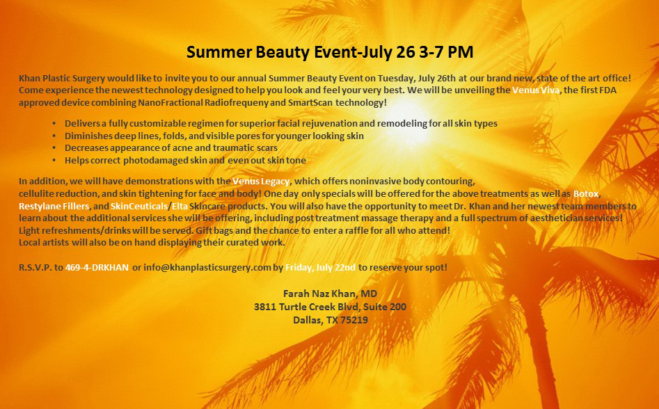 Summer Beauty Event-July 26, 3-7 PM